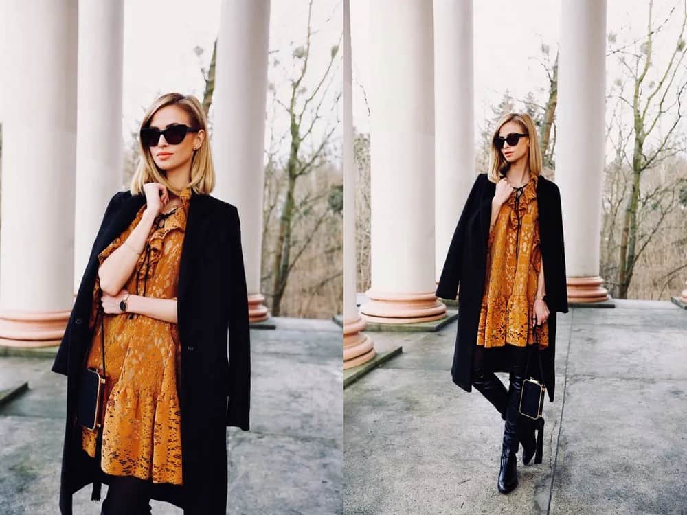 Jaki kolor rajstop do musztardowej sukienki, aby wyglądać stylowo?