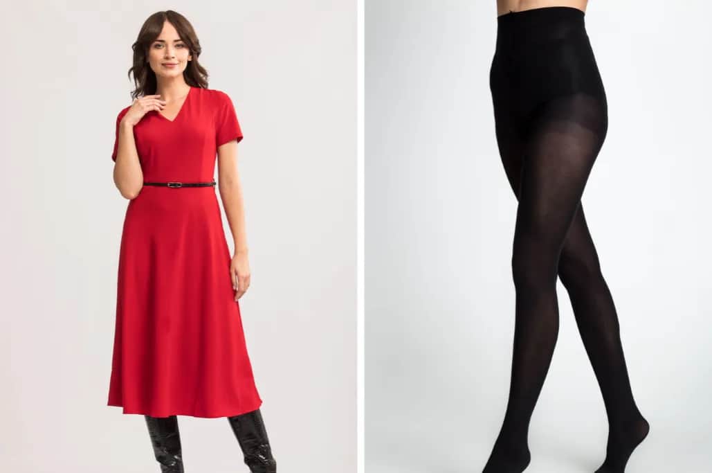 Jakie kolory rajstop do czerwonej sukienki, aby wyglądać stylowo?